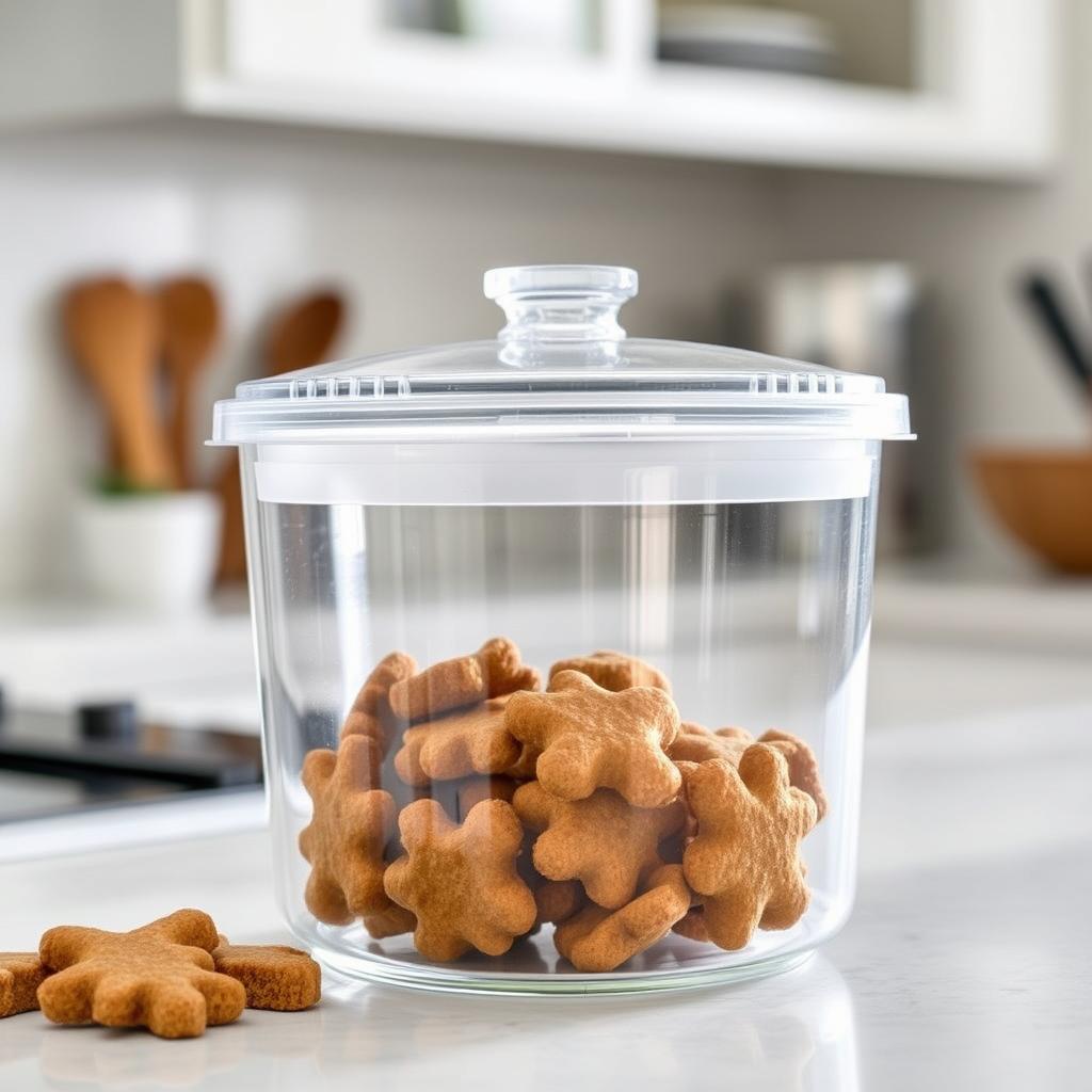 Airtight container for storing dog treats