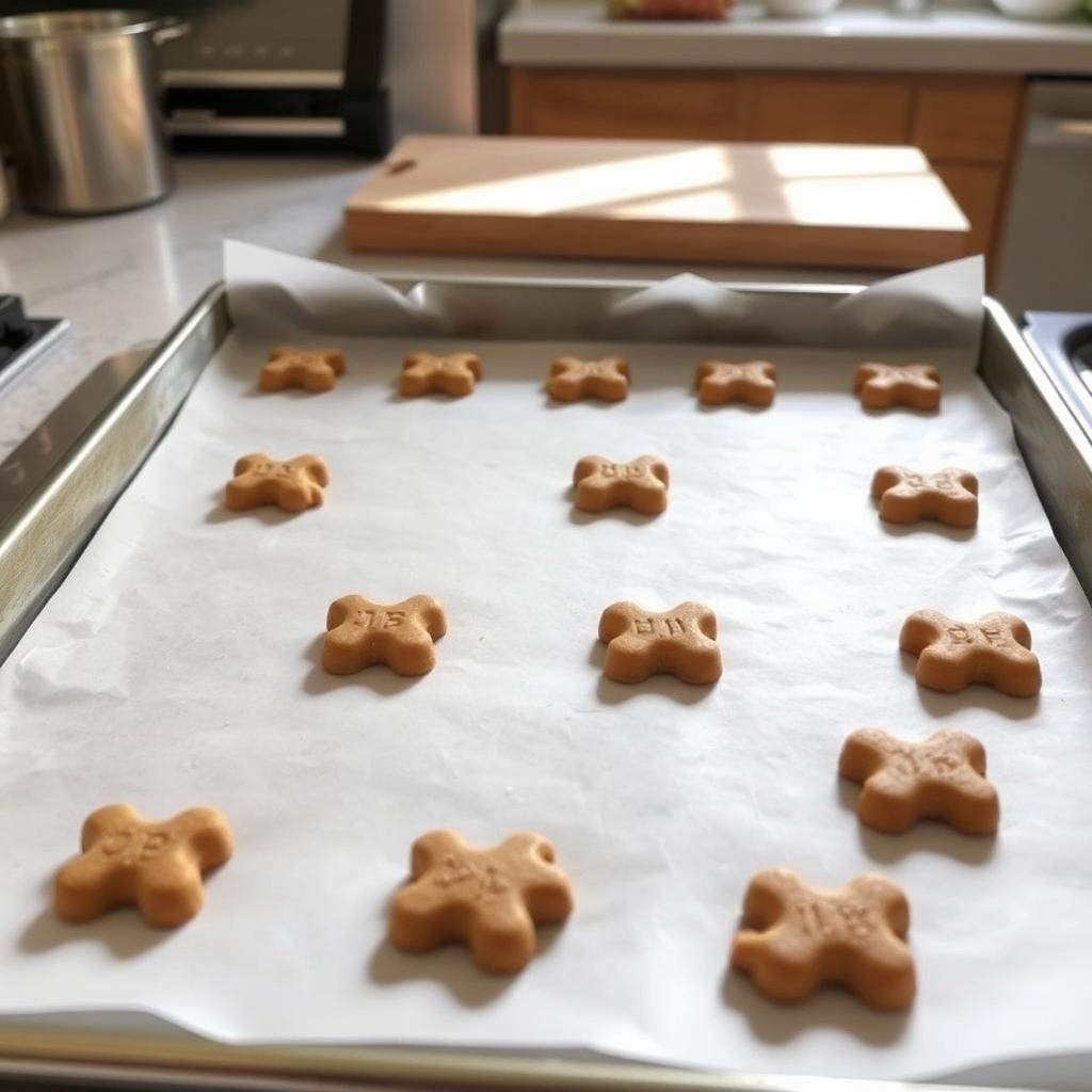 Baking sheet lined with parchment paper