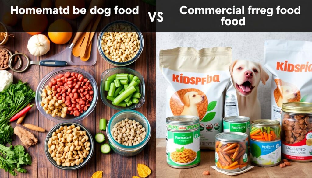 Comparison of homemade dog food meals versus commercial dog food options